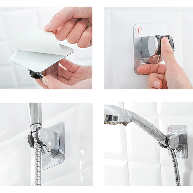 

Picture Color Non-perforated Paste-free Pasting Type Shower Head Nozzle Base Adjustable Bracket Bathroom Products