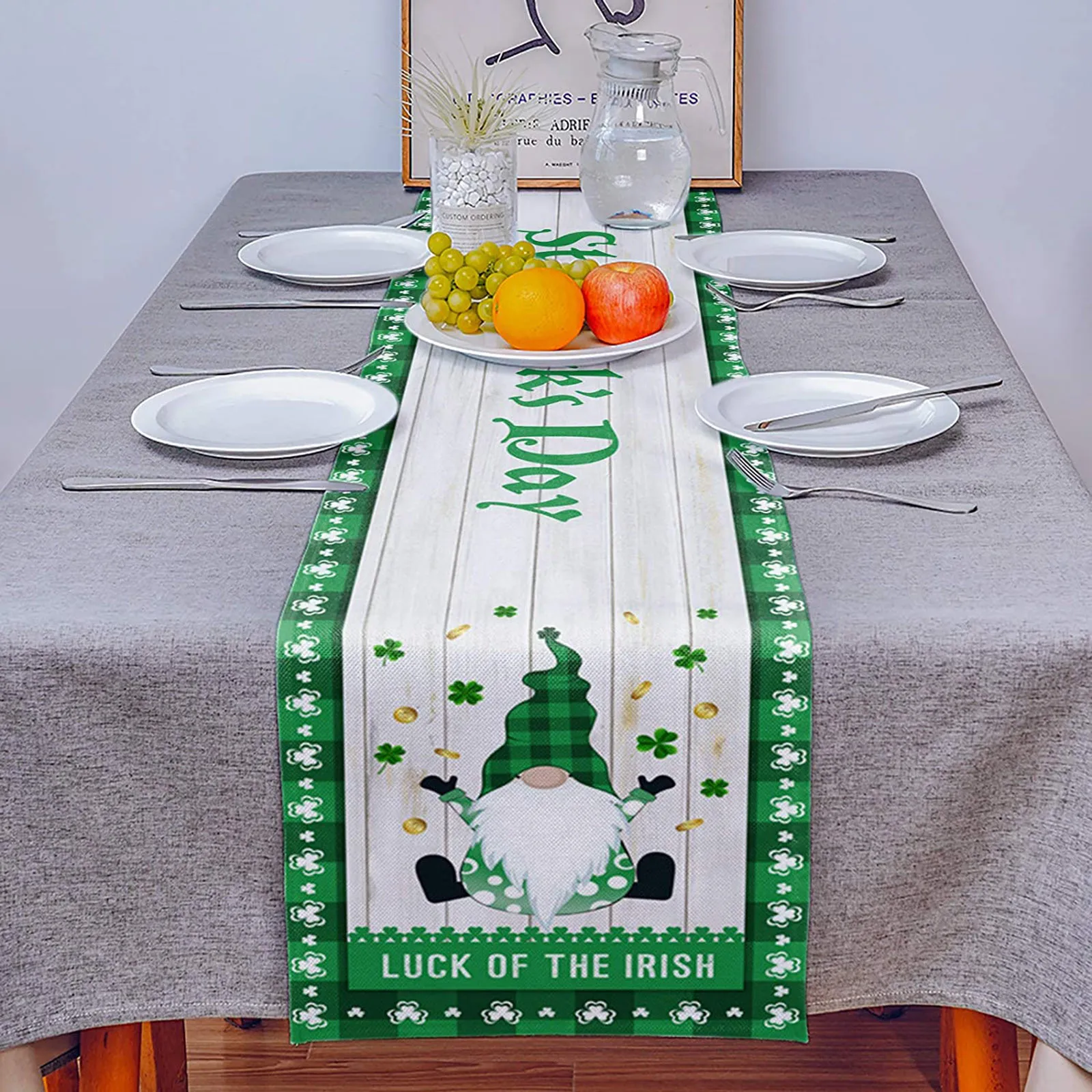 1 шт.. Ко Дню Святого Патрика печатных скатерть Водонепроницаемый прямоугольник