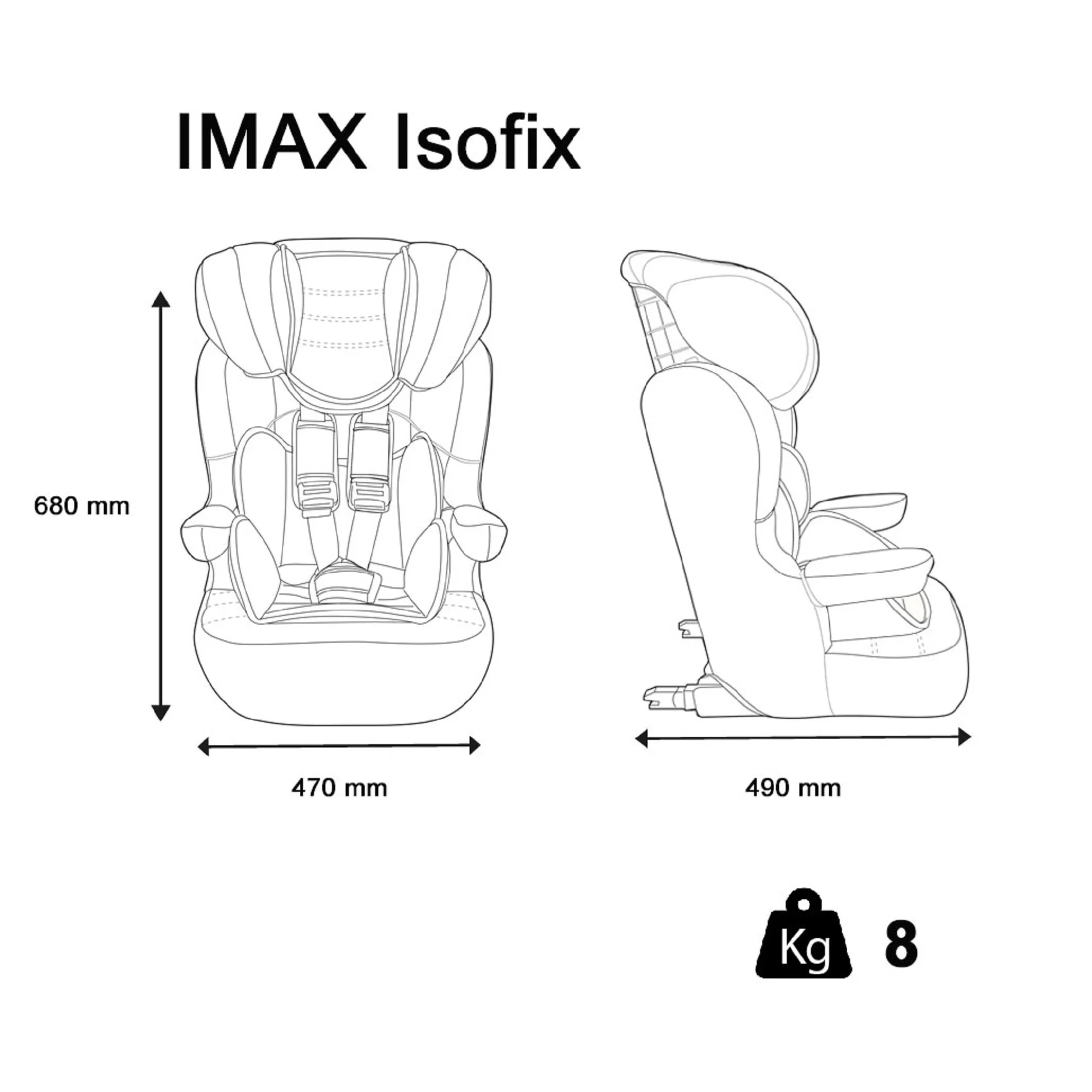 Автокресло Nania IMAX SP LX ISOFIX GREY для детей группы 1/2/3|Детское безопасное автокресло| |