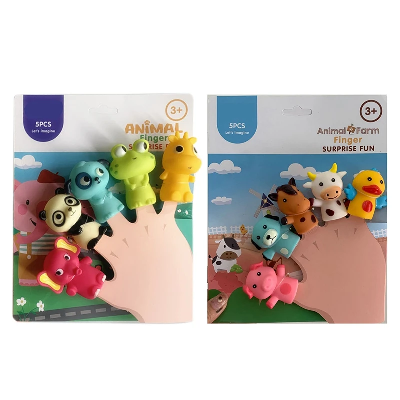 

2 Set Finger Puppets For Children And Babies Bath Toys Hand Puppets Doll Set Early Educational Toys, Elephant & Piggy