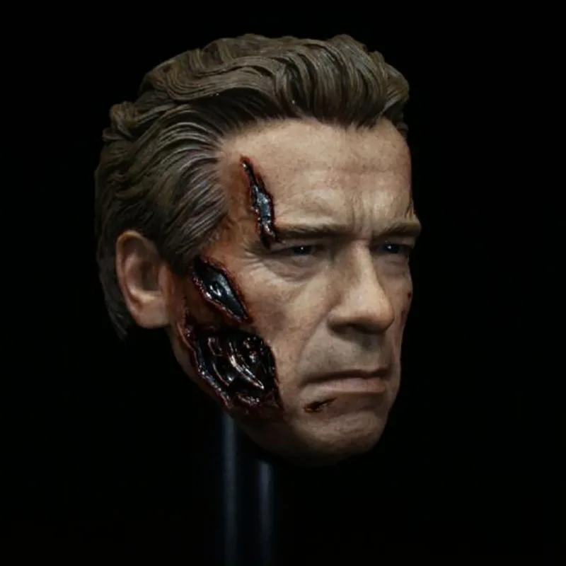 1/6 Scale Genesis Guardian T800 Man Male Head Sculpt Carving War Damage Model Short Hair Headplay for 12" Action Figure Body | Игрушки и
