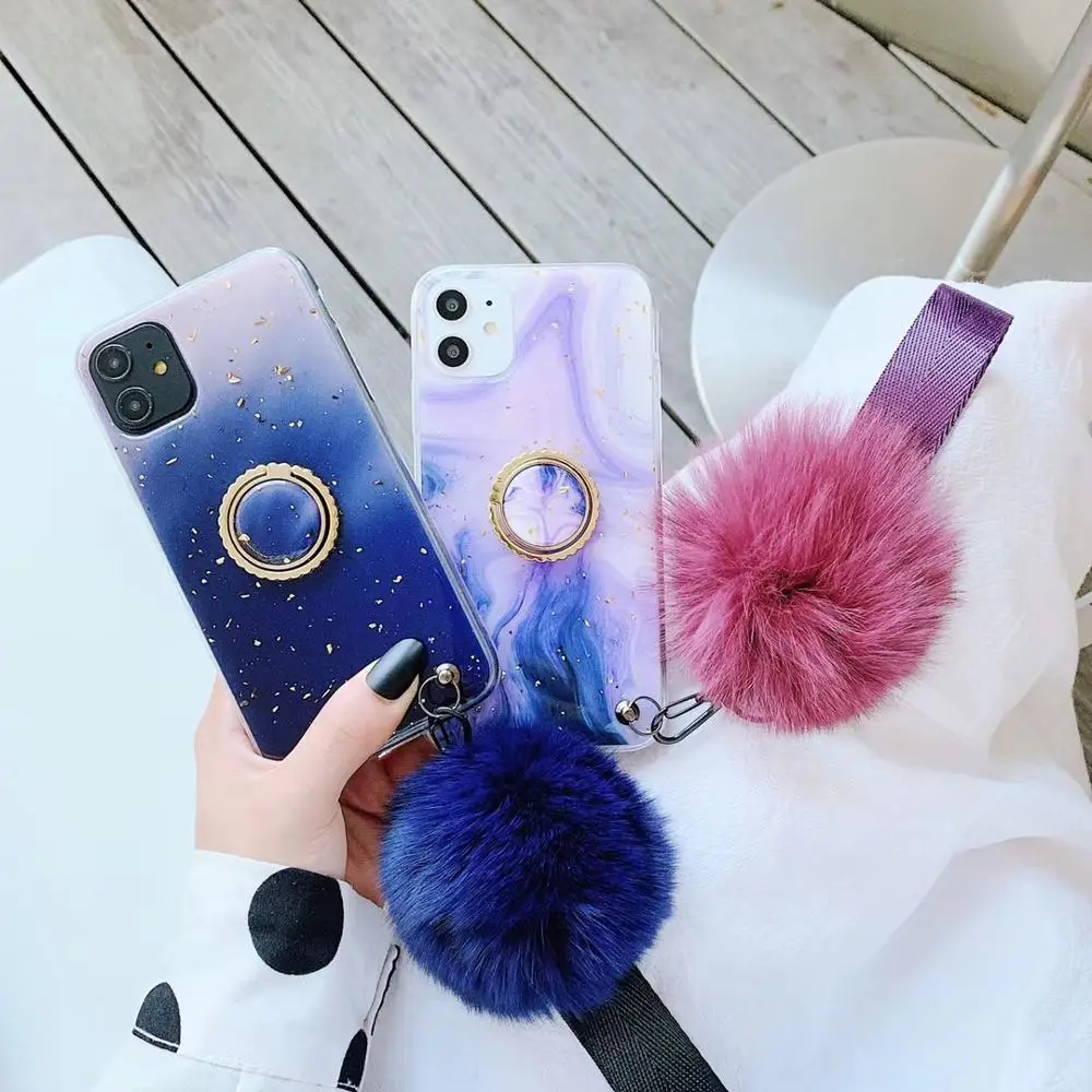 Модный чехол со стразами для телефона с кольцом на палец и подставкой IPhone 11 XR XS 11Pro