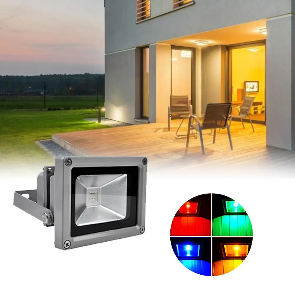 

10W RGB Projection Light LED Floodlight Remote Control Spotlight Landscape Lamp Color Changing For Outdoor Courtyard Lawn