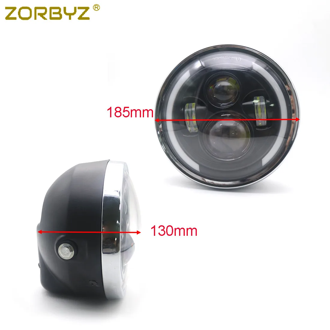 ZORBYZ 7 ''черная светодиодная круглая Модифицированная фара с хромированной