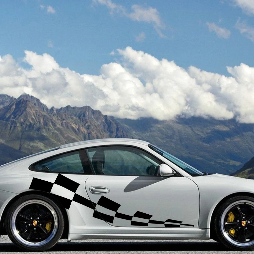 

2PCS Car Stylish Stickers Auto Long Side Stripe Steak Decals Car Vinyl Film Wrap DIY Sticker Car Styling Tuning Accessories