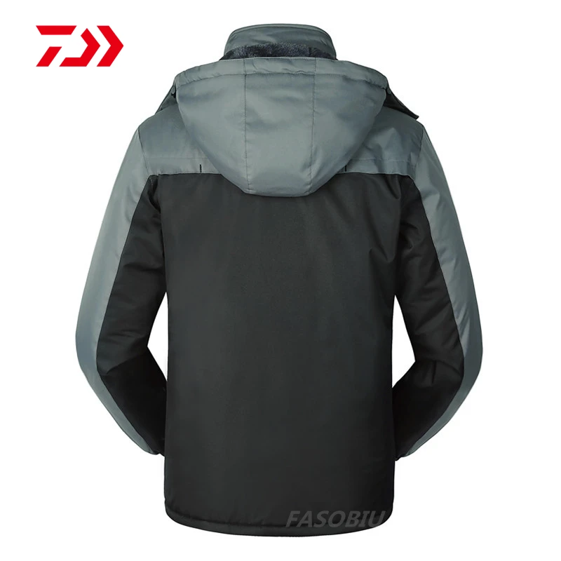 

Daiwa Winter Men's Fishing Clothing Windproof Plus Velvet Long Sleeve Hooded Fishing Clothes Outdoor Sport Fishing Jackets