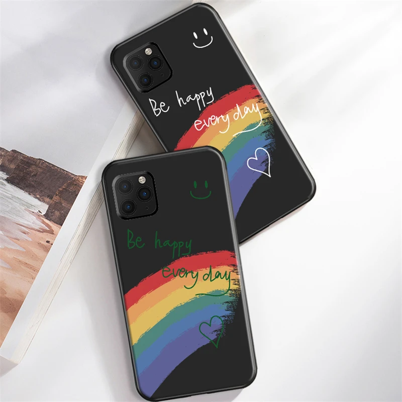 

Mini Rainbow Phone Case For iPhone 12 13 Mini 12 Pro Max X XR XS Max 7 8 6s Plus SE 2020 Silicone Protective Sleeve
