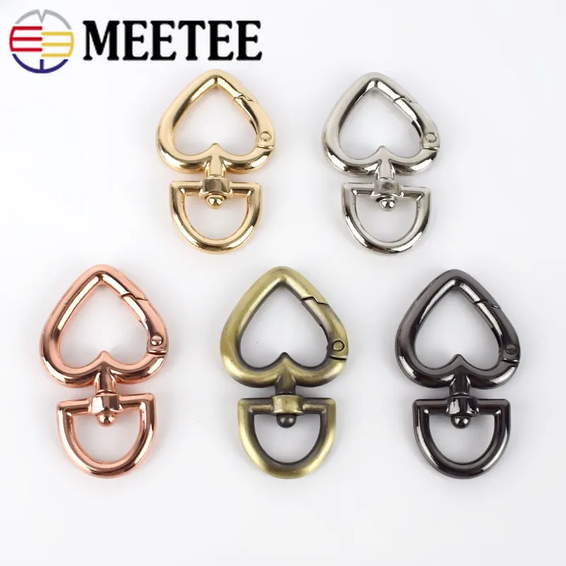 5/10 шт. металлические пряжки в форме сердца сумки с ремнем Вертлюг крючки кнопками