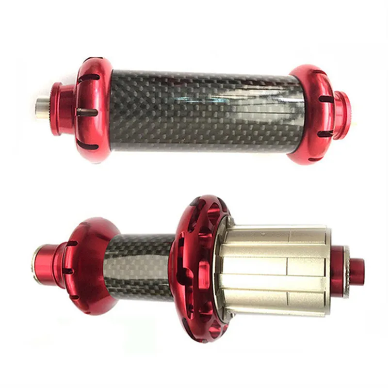 Powerway R36 Aluminium alloy Carbon Straight Pull hub road bicycle ceramic bearing Hub Black/Red 18/21 hole | Спорт и развлечения