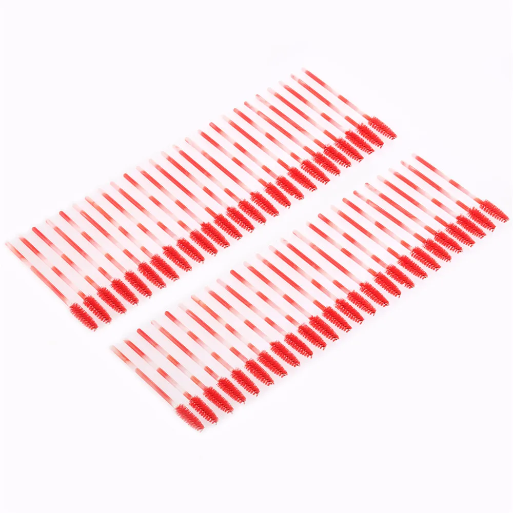 50 шт./лот красная одноразовая кисть для бровей тушь ресниц палочка аппликатор