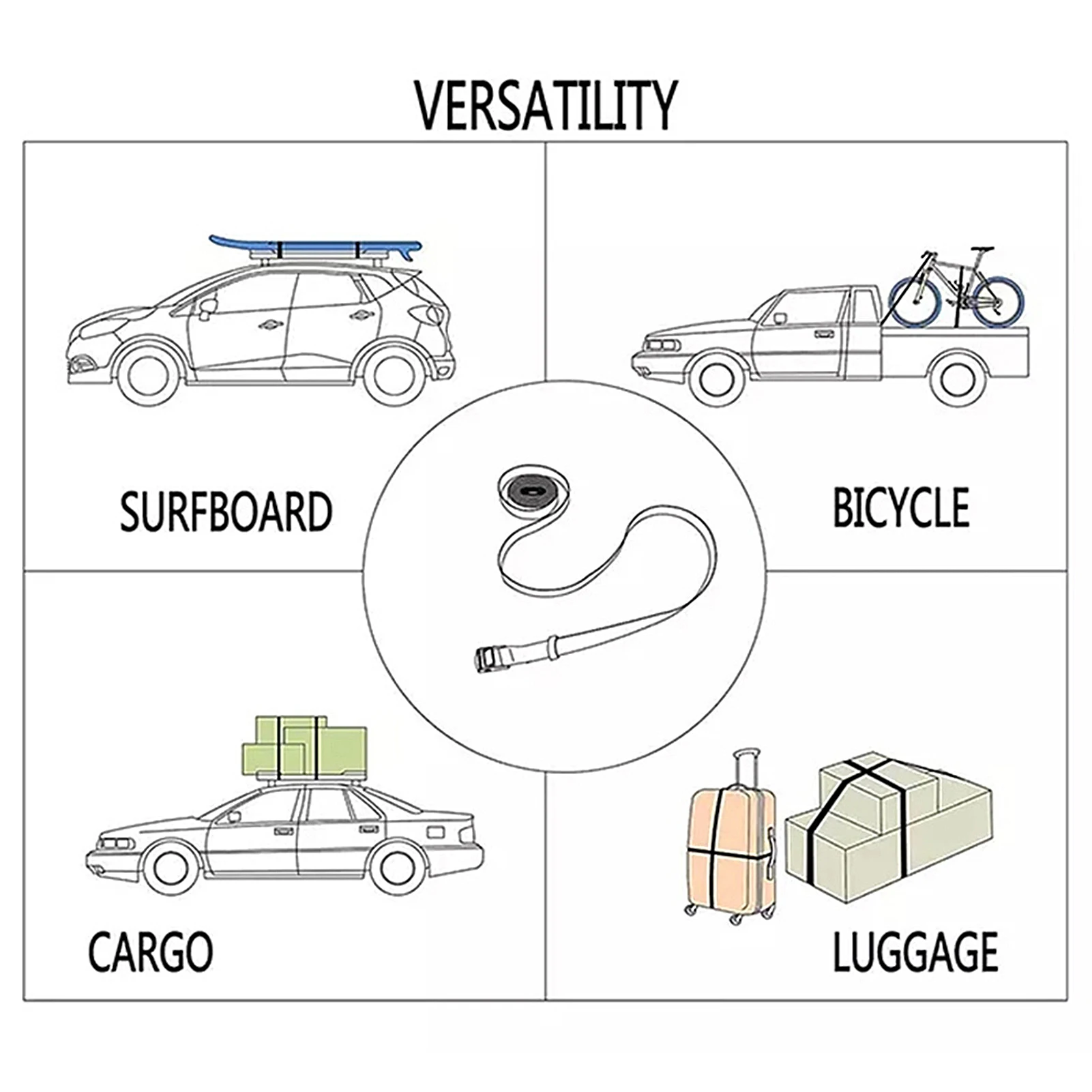 5 метров автомобильный багажный прицеп фиксированный ремешок быстросъемная
