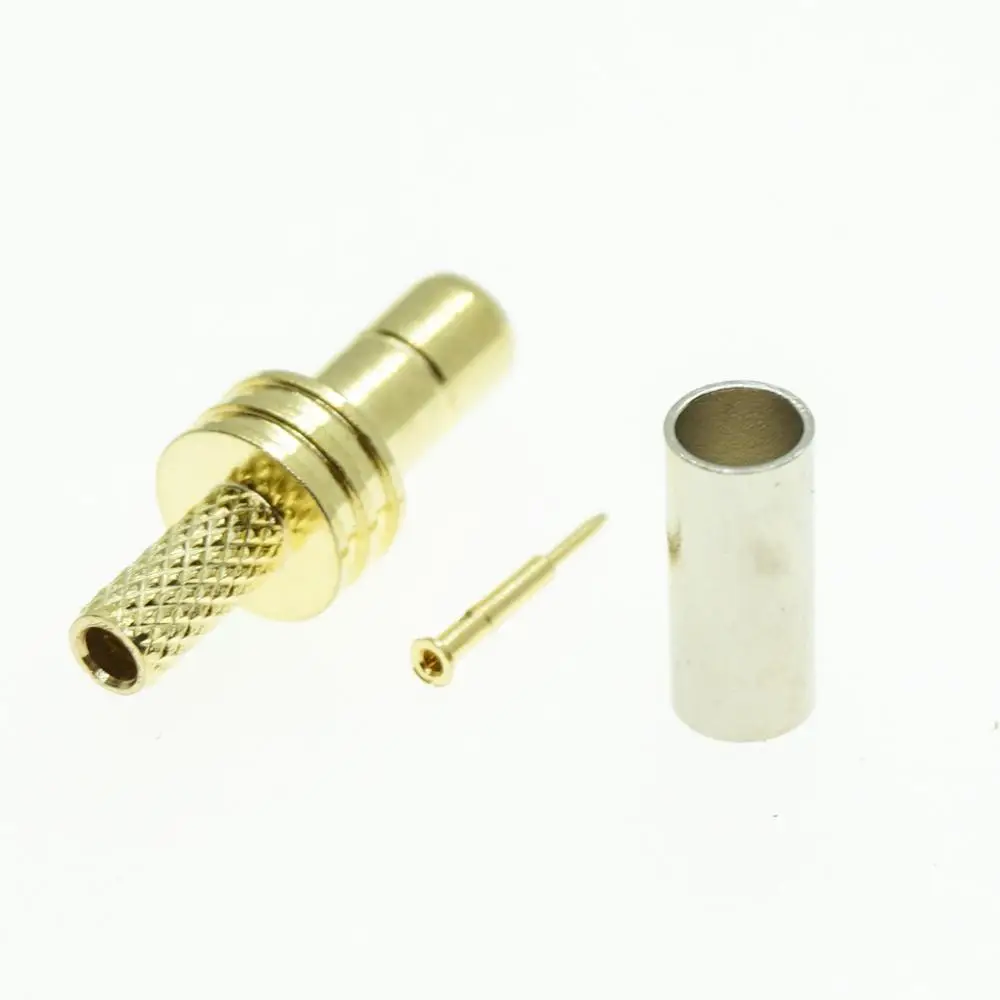 

SMB Male Connector Socket plug crimp for RG174 RG316 LMR100 Cable Brass Straight Coaxial RF Adapters