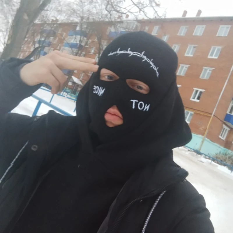 Балаклава с вышивкой и тремя отверстиями вязаная шапка из CS армейская