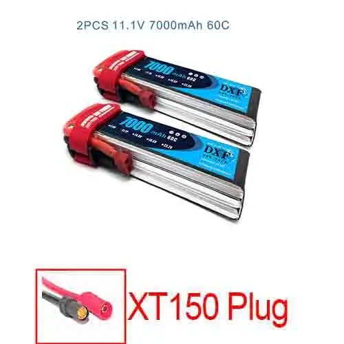 3S7000SoftCase-XT150 2 шт. DXF 2S 3S 4S 7,4 V 11,1 V 14,8 V 7000 мА/ч, 60C Lipo Батарея RC Запчасти жесткий чехол деканов/T для TRX 4 Багги автомобилей Самолет лодка - Цвет: 3S7000SoftCase-XT150