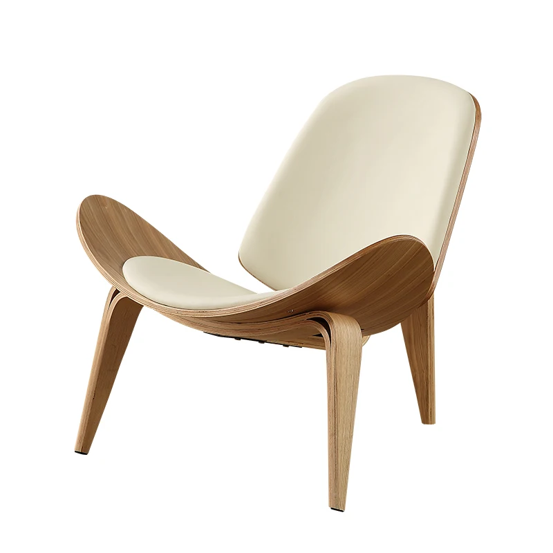 

Современный трехногий стул в скандинавском стиле из фанеры, тканевая обивка, стул для гостиной, современный стул для отдыха