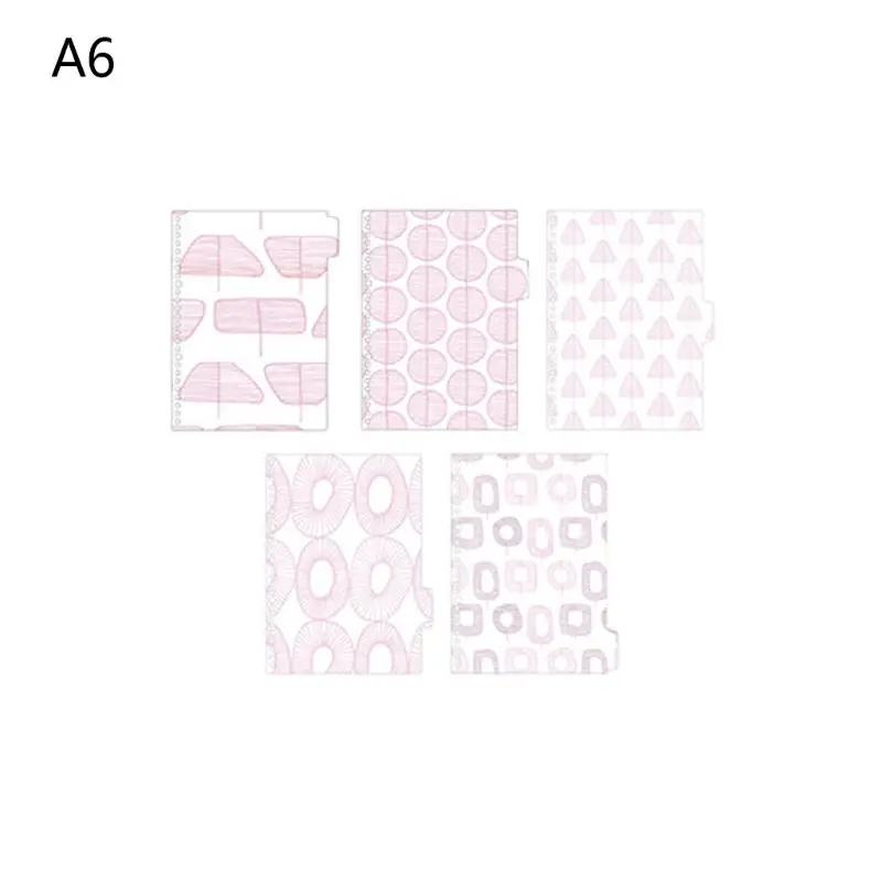 

5Pcs Bronzing Leaf Paper Divider Index Separator for A5 A6 Loose Leaf Binder M17F