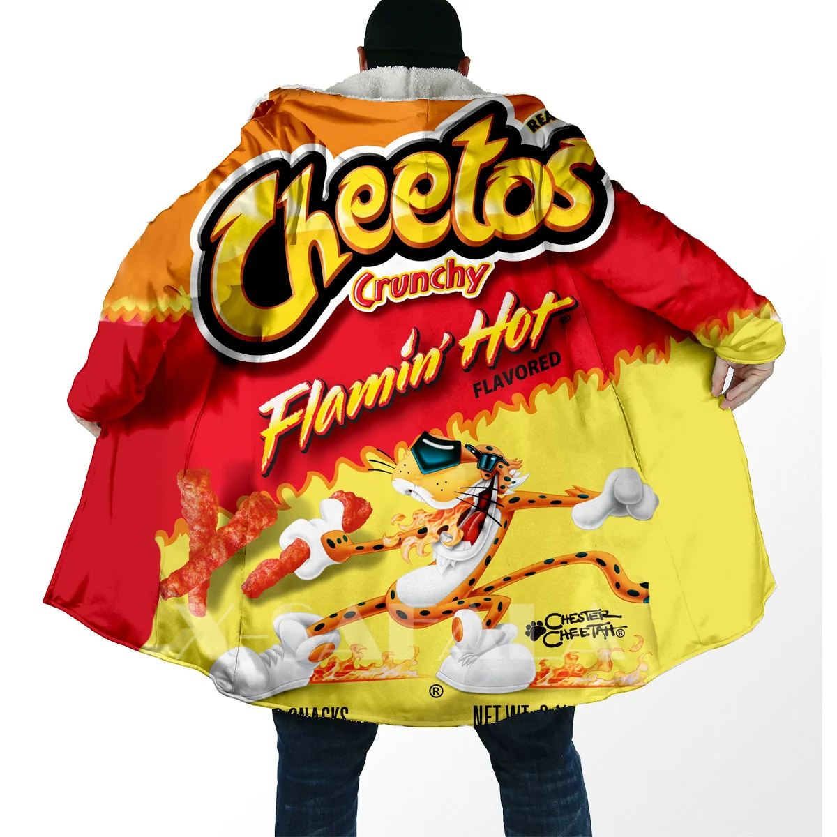 

Funny Food Snack Cheetos All Over 3D Printed Thick Warm Overcoat Coat Hooded Cloak for Men Windproof Fleece Unisex Casual-1