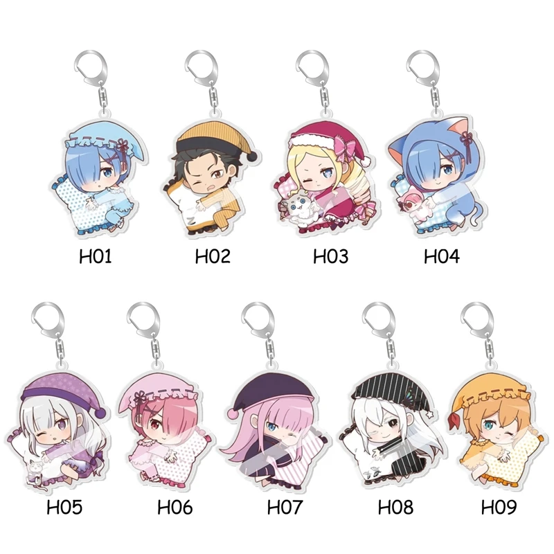 Брелок с японским аниме Re: жизнь в другом мире от нуля брелок Rem Ram Мультяшные