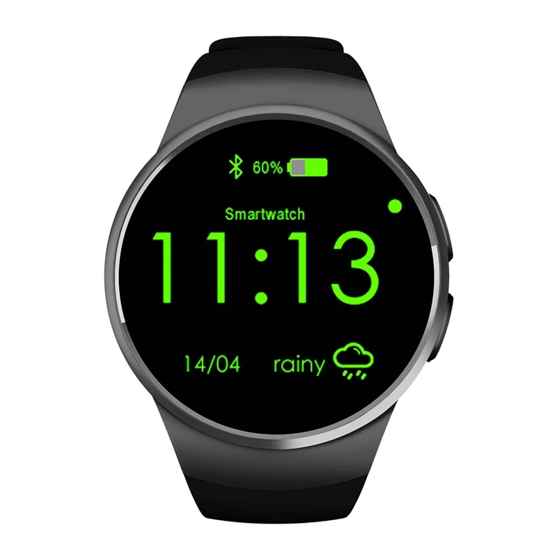 Black Kw18 Bluetooth Смарт часы полный экран Smartwatch телефон сердечного ритма - Цвет: Black