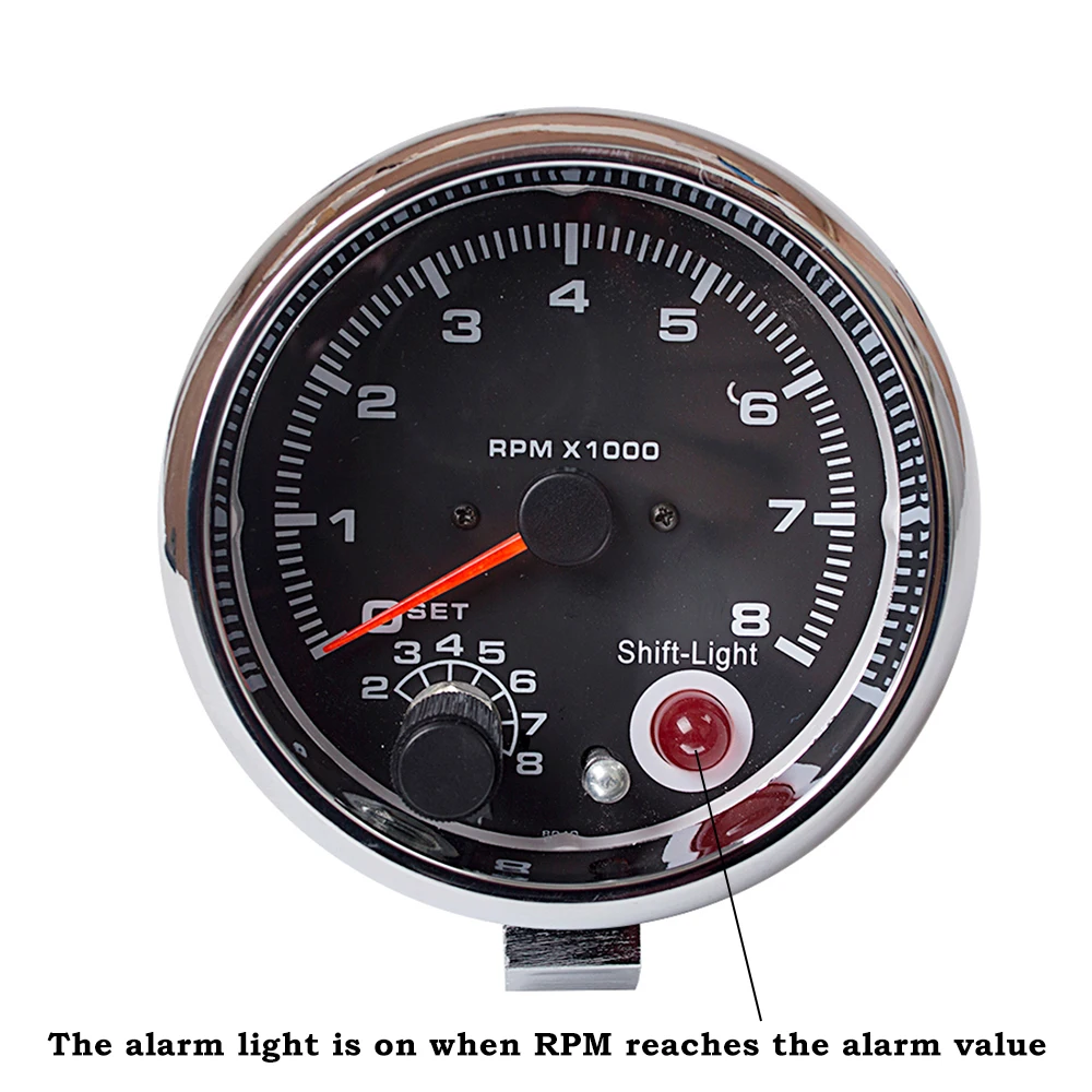 Тахометр Dragon Gauge светодиодный хромированный 95 мм 3 75 дюйма для автомобиля с 7