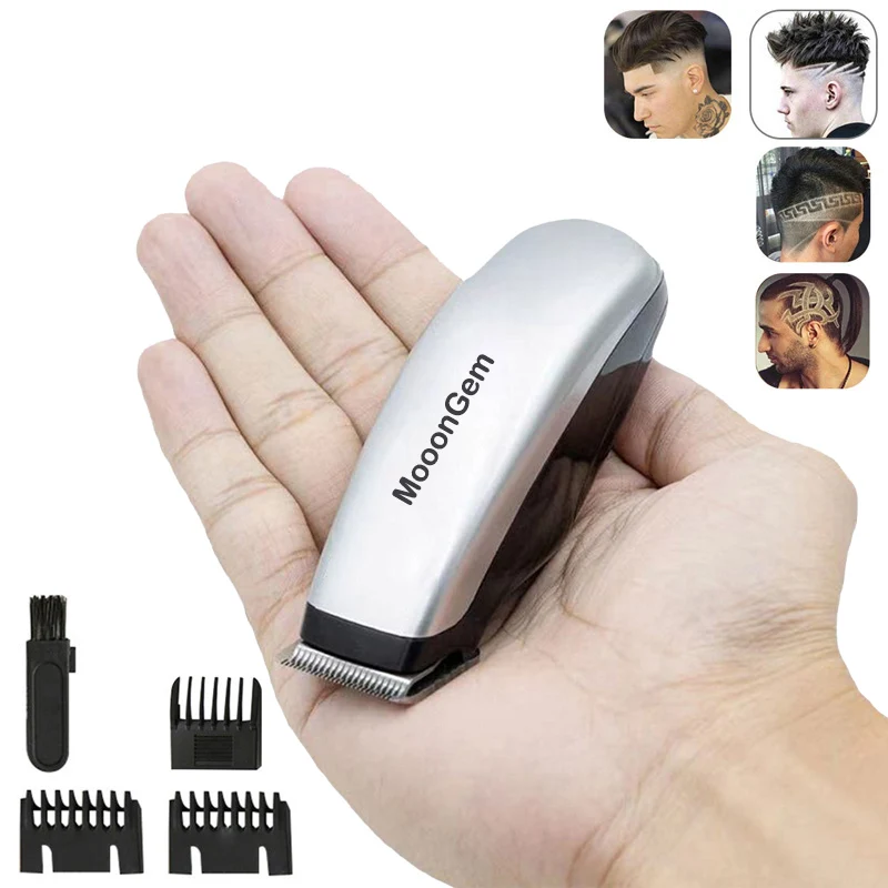Электрическая машинка для стрижки волос MooonGem мини на батарейках бороды