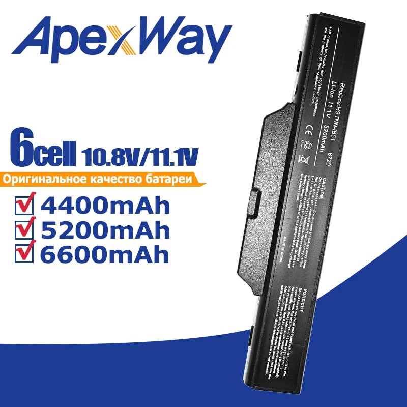 Аккумулятор Apexway для ноутбука HP COMPAQ 510 550 610 615 6720s 6730s 6735s 6820s 6830s HSTNN-IB51 LB51 IB62 OB62 |