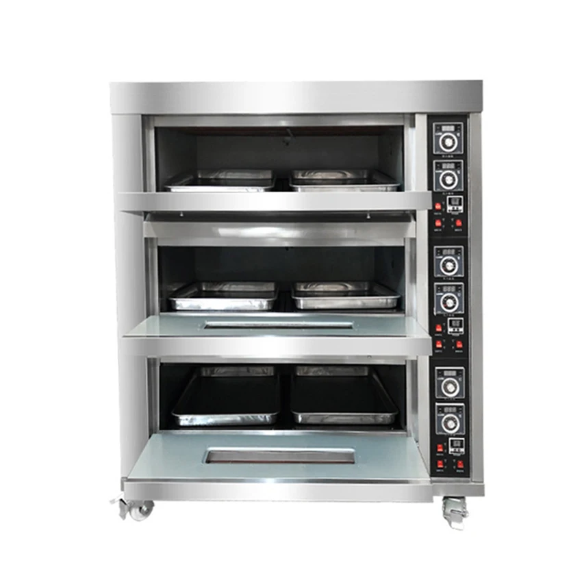 

YCD-3-6D 380V Commercial Electric Oven Electric Bakery Oven for Pizza bread cake shop oven 19.8KW baking oven 3 layers 6 trays