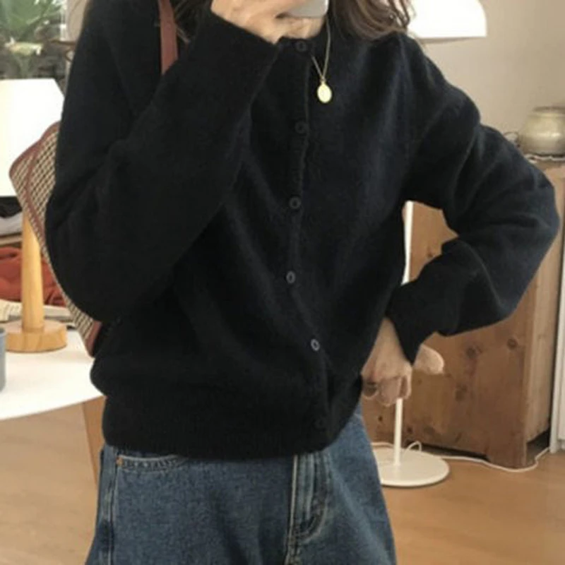 

New Arrival Spring Cardigans Women's Casual Candy Colour Sweaters Ladies O-neck Long Sleeve Soft Solid Knitted Cardigans