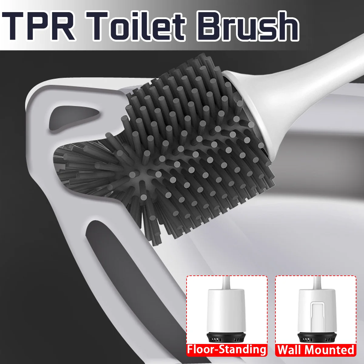 Резиновый держатель для головы без мертвой угловой щетки чистки с длинной ручкой