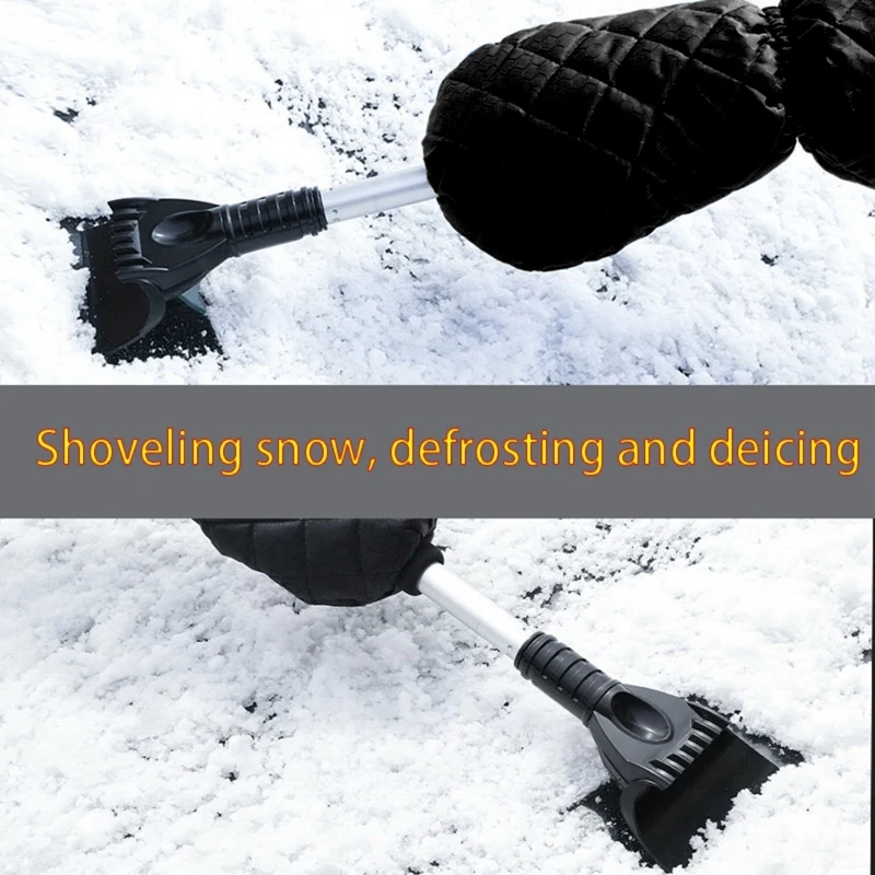 

Automotive General-Purpose Retractable Plus Velvet Gloves to Keep Warm Snow Removal Shovel, Defrost, Snow Scraper
