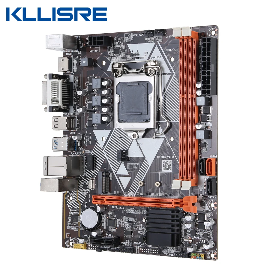 Материнская плата Kllisre B85 M ATX для LGA 1150 i3 i5 i7 E3 DDR3 1333/1600 МГц 16 Гб M.2 SATA3 USB3.0 VGA DVI
