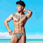 Сексуальные дышащие трусики танга, нижнее белье, персонализированные трусы для геев, мужское нижнее белье, Т-образные стринги, трусы, Модные полосатые шорты для мужчин