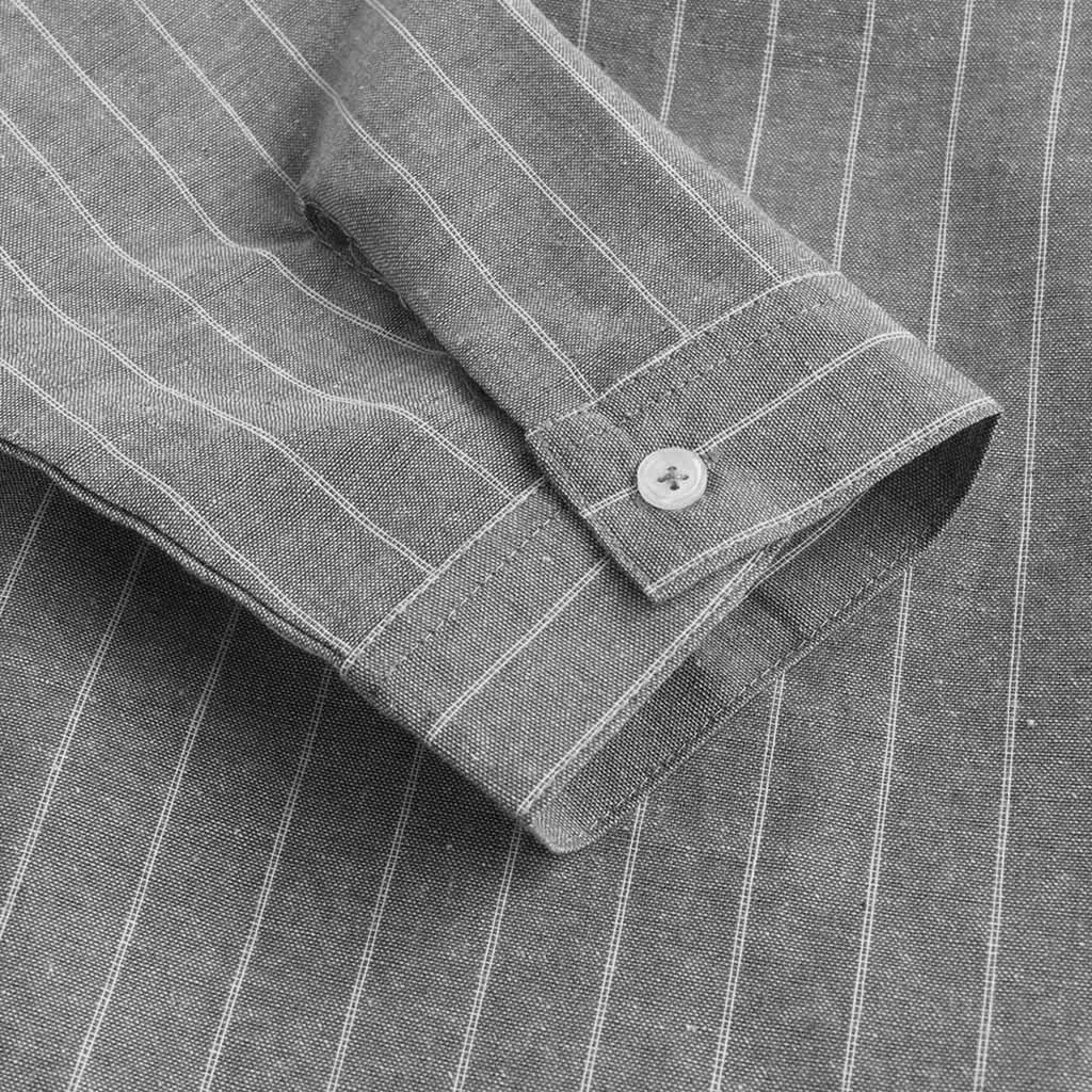 

Spring Summer Men T-shirt Casual Striped Stand Collar 7 Points Sleeve Button Cotton Shirt Men Clothing Soft Comfortable Shirt