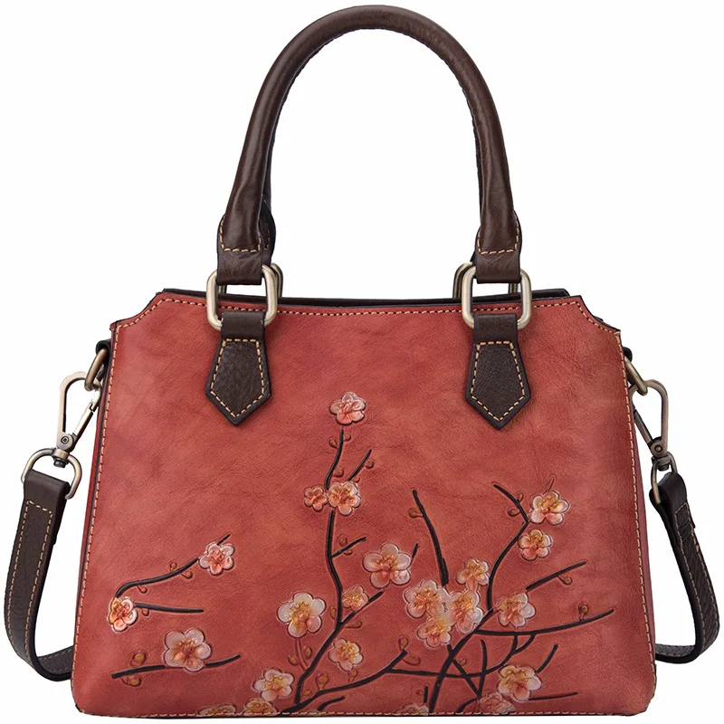

The new leather retro first layer cowhide bag European and American ladies messenger single-shoulder texture retro satchel