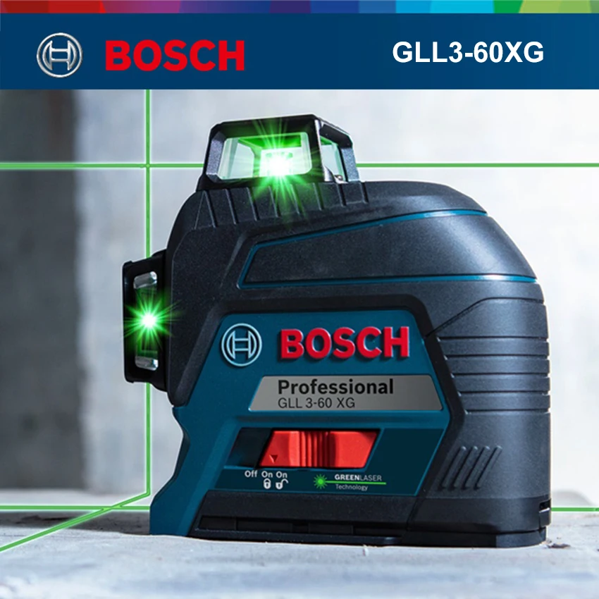 Bosch лазерный уровень 360 12 линий зеленый нивелир GLL3 60XG горизонтальный вертикальных