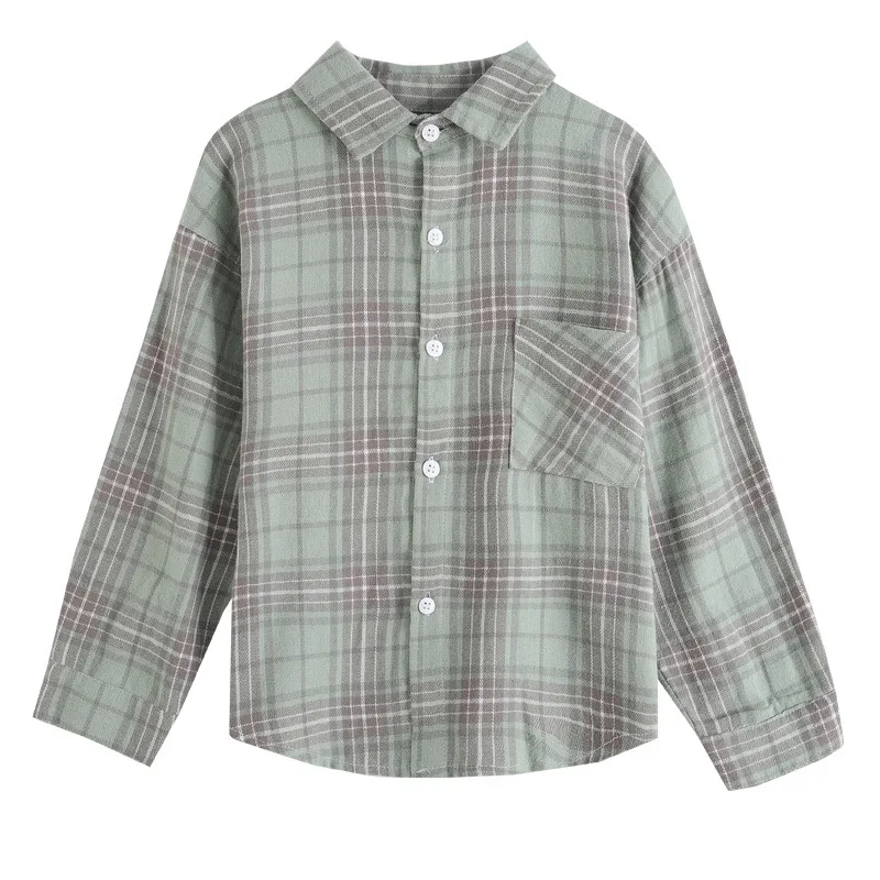 

Children Cotton Shirts Plaid Long Sleeves Casual Blouses Kids Clothes New 2020 Little Big Boys Single Breasted Shirt Clothing