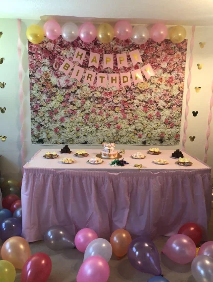 Фотофоны для свадебвечерние НКИ розовые цветы баннер Винные бокалы на заказ