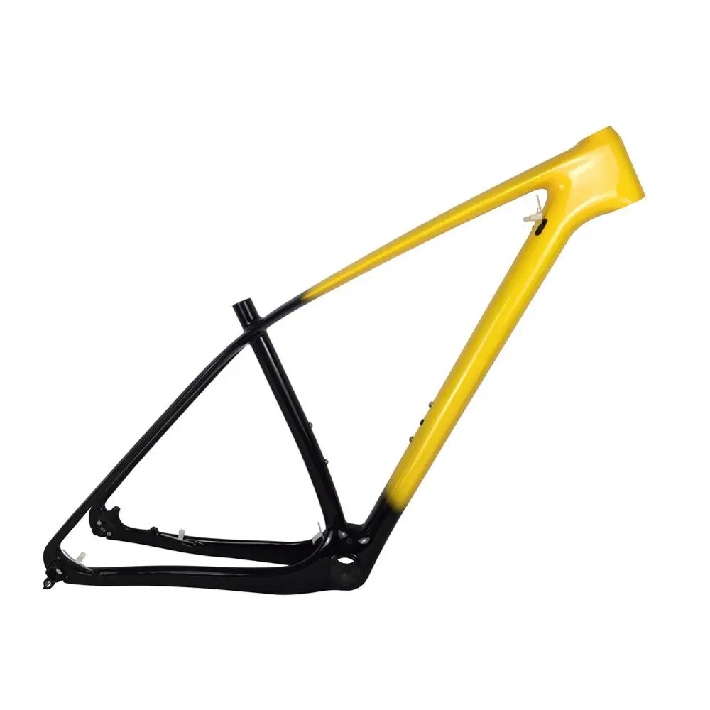 Spcycle 29er полная карбоновая Передняя Велосипедная вилка рама 27,5 er горный велосипед карбоновая рама 650B T1000 карбоновая жесткая рама градиентного цвета - Цвет: Yellow Color