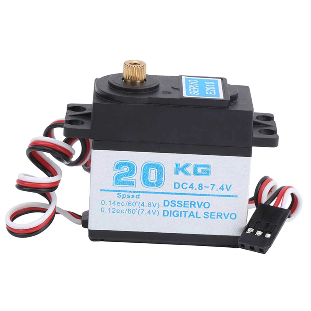 

Цифровой сервомотор 20 кг, полностью металлический Шестеренчатый рулевой механизм с высоким крутящим моментом 20 кг, водонепроницаемый для р...