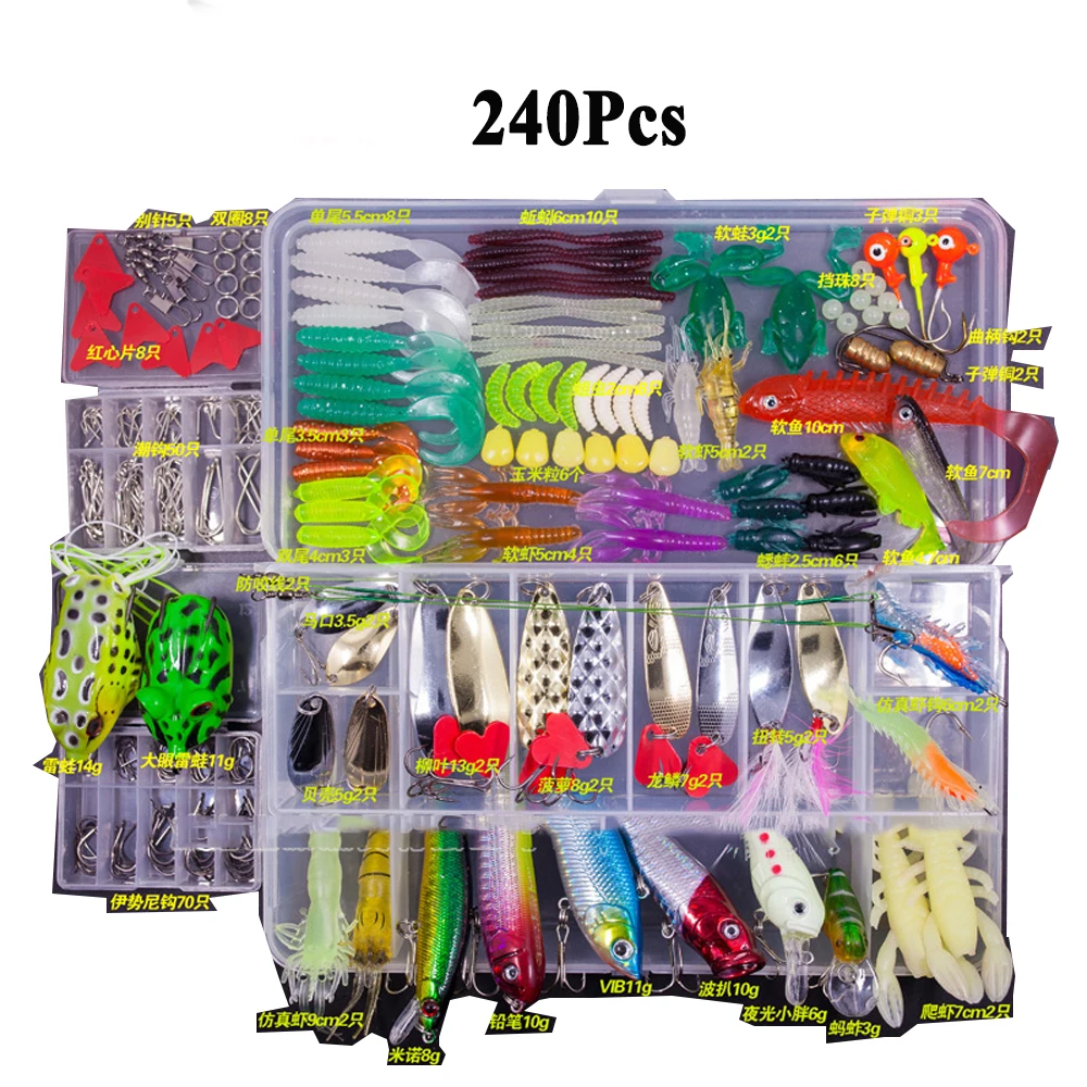 Профессиональная приманка для ловли Поппера Minow набор рыбалки 15/24/94/240 шт.