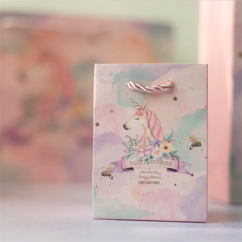 Новогодняя Подарочная коробка с единорогом ручная роспись сумки для еды