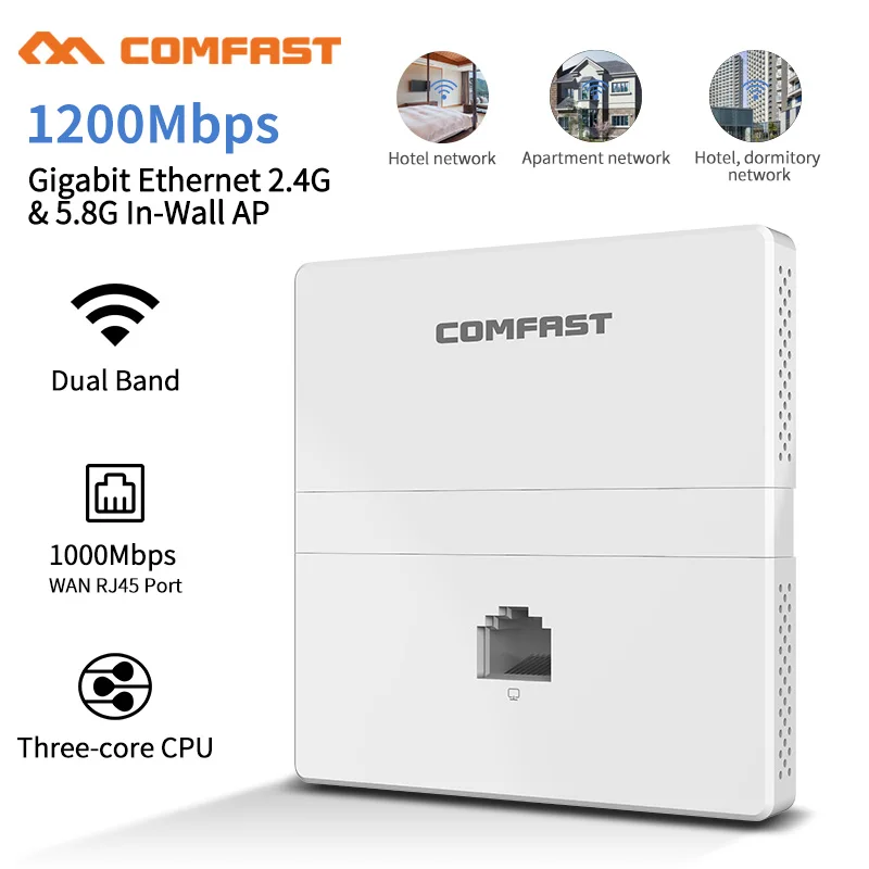 Точка доступа 1200 Мбит/с RJ45 220 В 802 3 at/af PoE Wi-Fi 86 типов | Компьютеры и офис