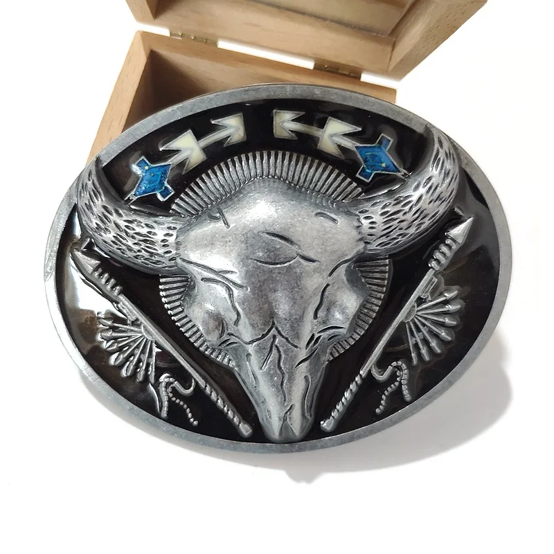 Винтажная Серебряная голова быка искусственный ковбой 3D Животные металлические