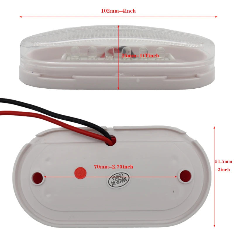 8Pcs 6 LED 12V Side Marker Lights Clearance Rear Light Indicator Turn Signal Lamps Truck Caravan Trailer Tractor Boat Waterproof |