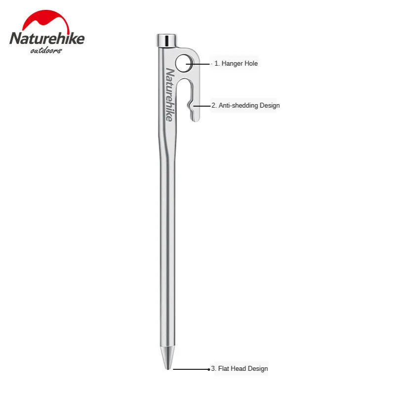 Naturehike 1 Pcs High Strength Stainless Steel Ground Nail Tent Large Canopy Anti-dropping Quick-hanging | Спорт и развлечения
