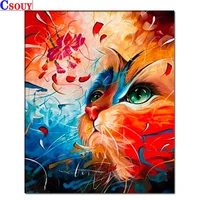 color 5d diy diamond embroidery red face cat diamond mosaic drawing full square round drill diamond painting cross stitch decor