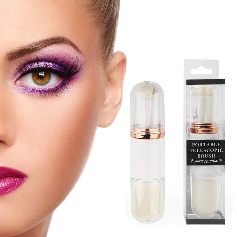 4 в 1 Набор выдвижных кистей для макияжа кисточки основы губ глаз с крышками