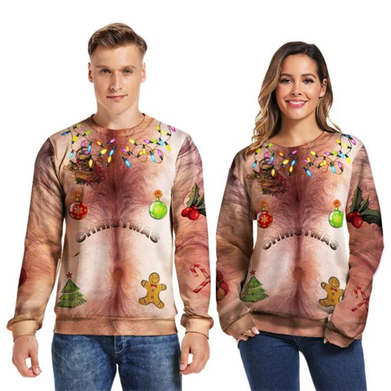 

3D Забавный Рождественский свитер, пуловер, страшные Рождественские свитера, джемперы, топы, мужские и женские свитшоты для праздвечерние, о...