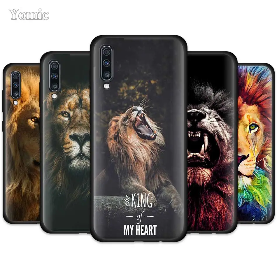 Мягкий чехол King Tiger Lion для Samsung Galaxy A50 A51 A70 A71 A10 A20 E A30 S A40 A80 Квантовый Черный