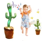 Украшение в виде кактуса, электронный танцующий кактус, пение и танцующий плюшевый милый танцующий кактус для раннего детства, музыкальная игрушка для детей